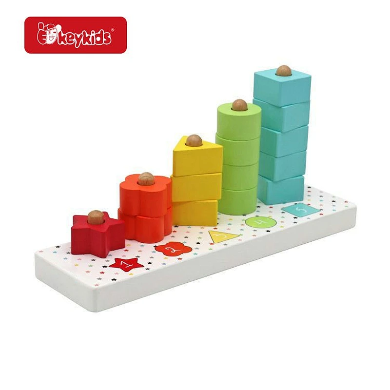 Montessori Educational Wooden Shape Color Sorting Stcking Toy For Kids W12F182