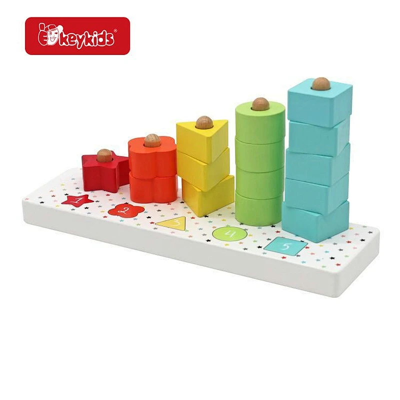 Montessori Educational Wooden Shape Color Sorting Stcking Toy For Kids W12F182